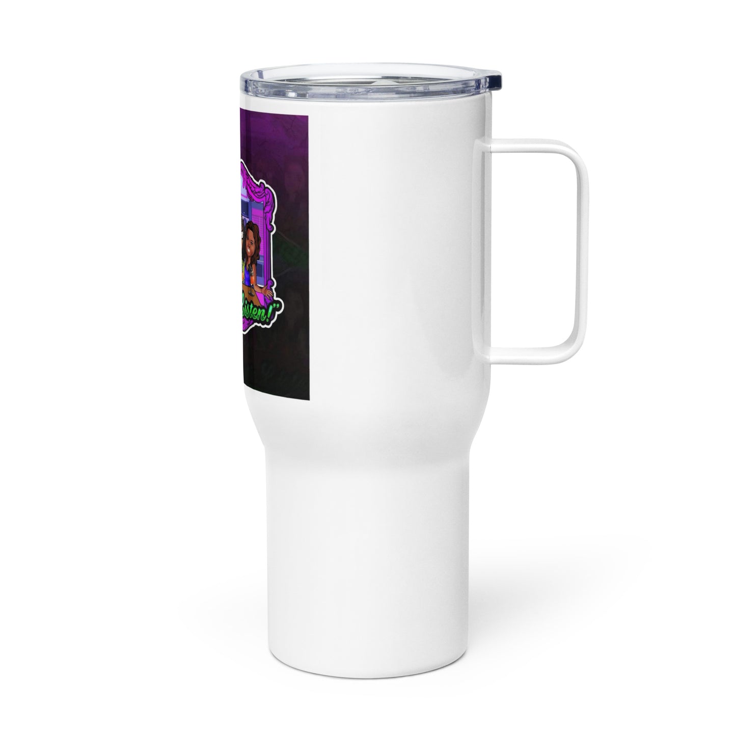 Travel mug with a handle