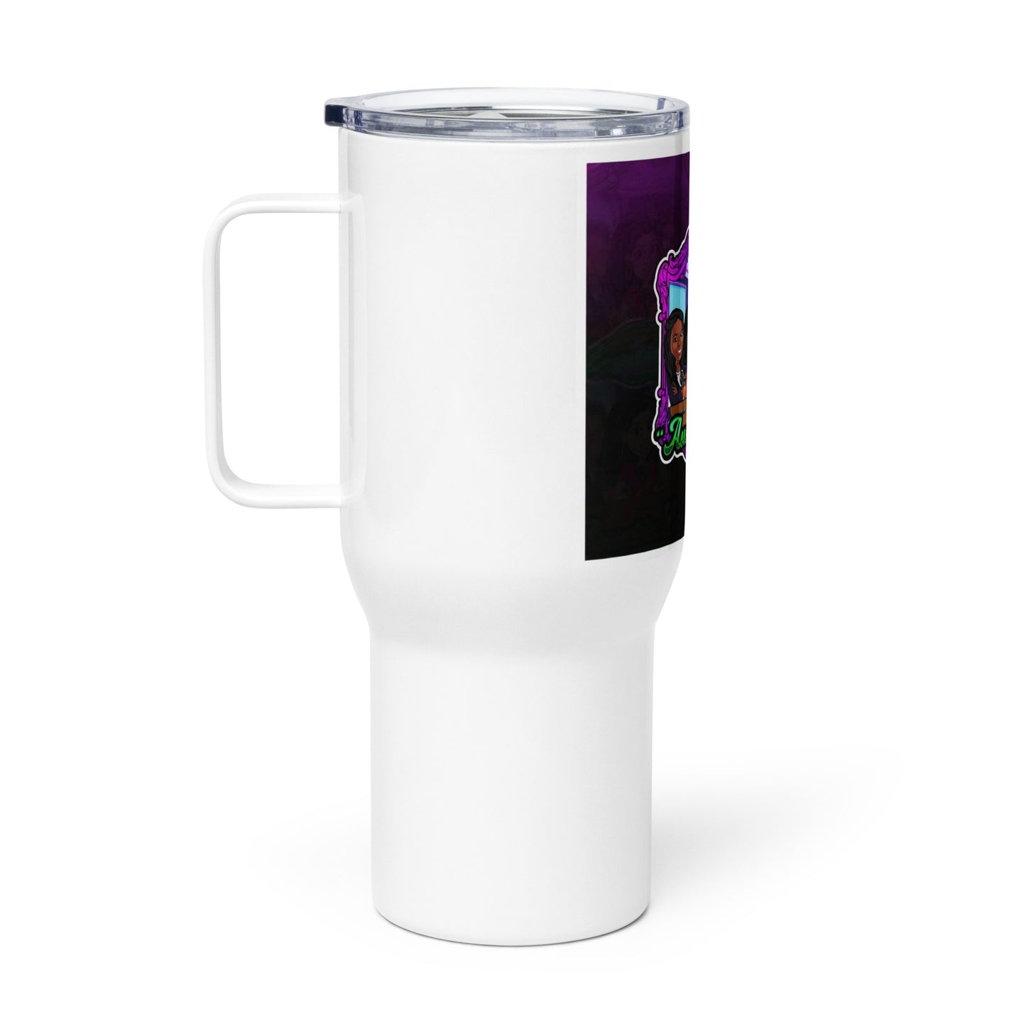 Travel mug with a handle